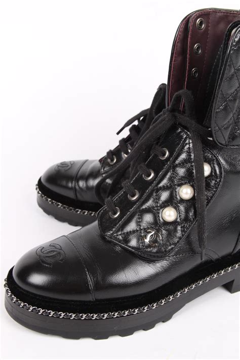 chanel combat boots with chain|chanel suede combat boots.